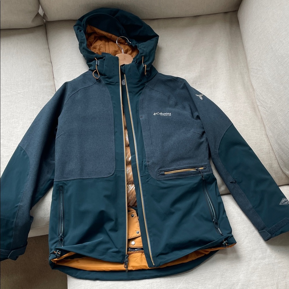 Columbia Men's Dark Blue and Orange Performance Jacket